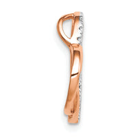 14k Rose Gold .01ct. Diamond Double Heart Chain Slide-PM4911-001-RA