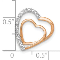 14k Rose Gold .01ct. Diamond Double Heart Chain Slide-PM4911-001-RA
