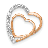14k Rose Gold .01ct. Diamond Double Heart Chain Slide-PM4911-001-RA