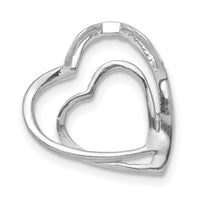 14k White Gold .01ct. Diamond Double Heart Chain Slide-PM4911-001-WA