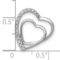 14k White Gold .01ct. Diamond Double Heart Chain Slide-PM4911-001-WA