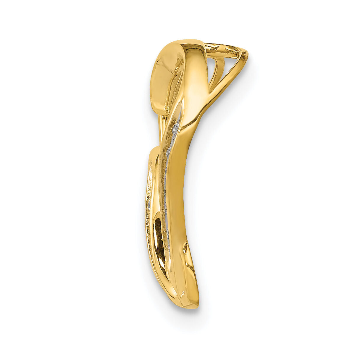 14k .03ct. Diamond Double Heart Chain Slide-PM4912-003-YA