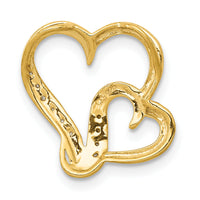 14k .03ct. Diamond Double Heart Chain Slide-PM4912-003-YA