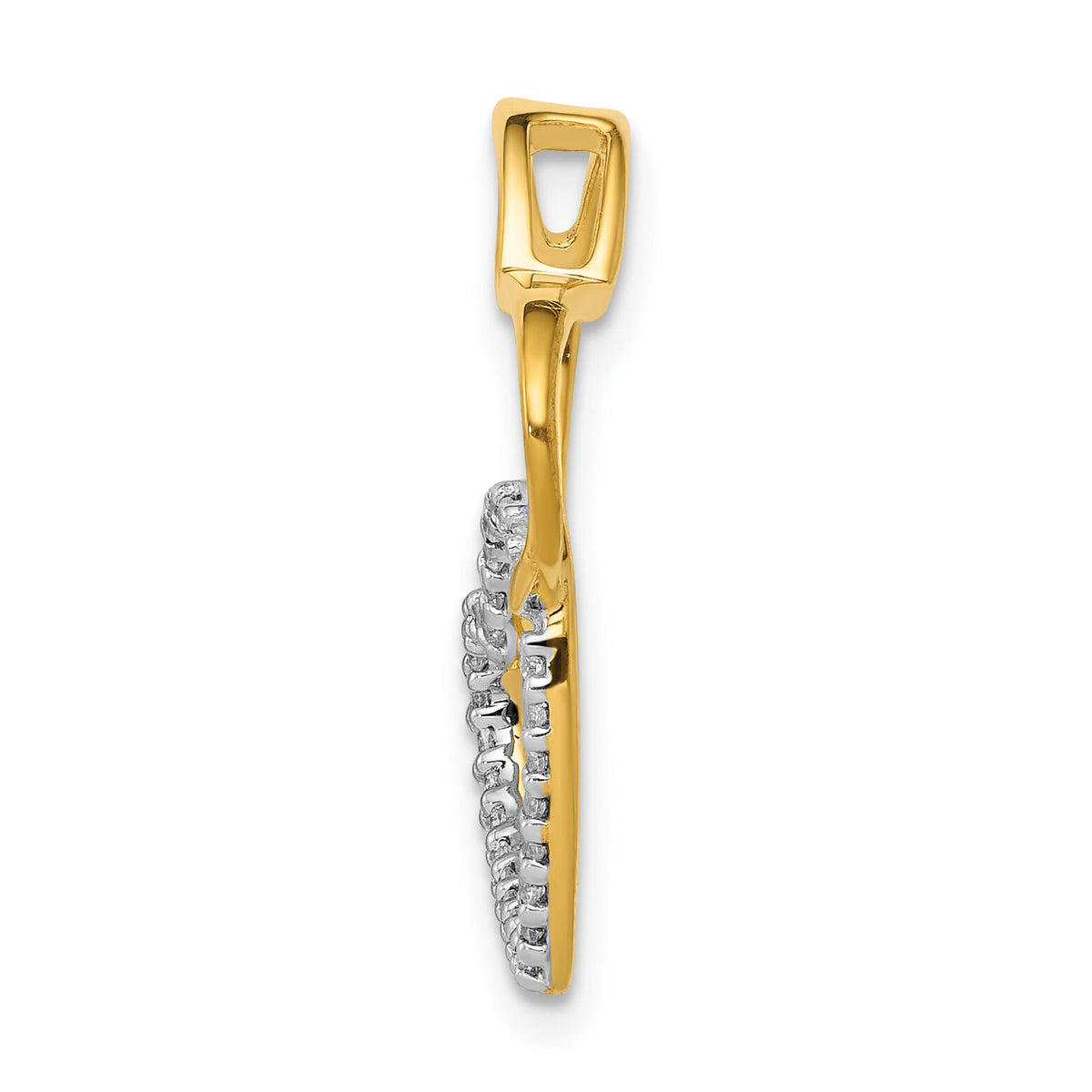 14k Two-Tone 1/10ct. Diamond Double Heart Chain Slide-PM4914-010-YWA