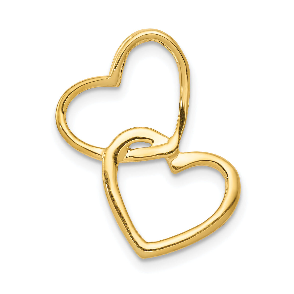 14k Two-Tone 1/10ct. Diamond Double Heart Chain Slide-PM4914-010-YWA