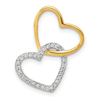 14k Two-Tone 1/10ct. Diamond Double Heart Chain Slide-PM4914-010-YWA