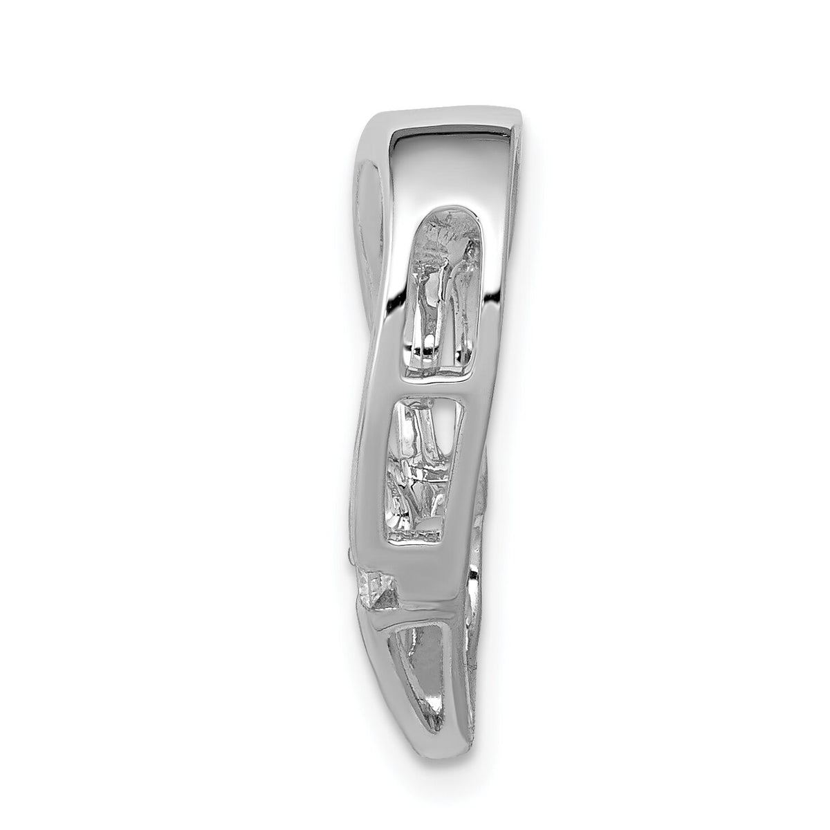 14k White Gold 1/20ct. Diamond Double Hearts Chain Slide-PM4916-004-WA