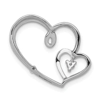 14k White Gold 1/20ct. Diamond Double Hearts Chain Slide-PM4916-004-WA