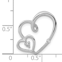 14k White Gold 1/20ct. Diamond Double Hearts Chain Slide-PM4916-004-WA