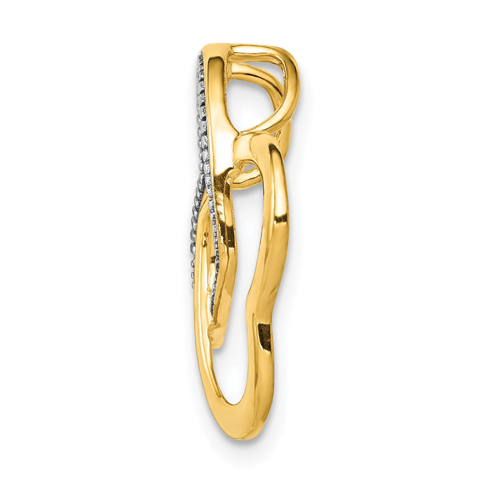 14k .01ct. Diamond Double Entwined Heart Chain Slide-PM4917-001-YA