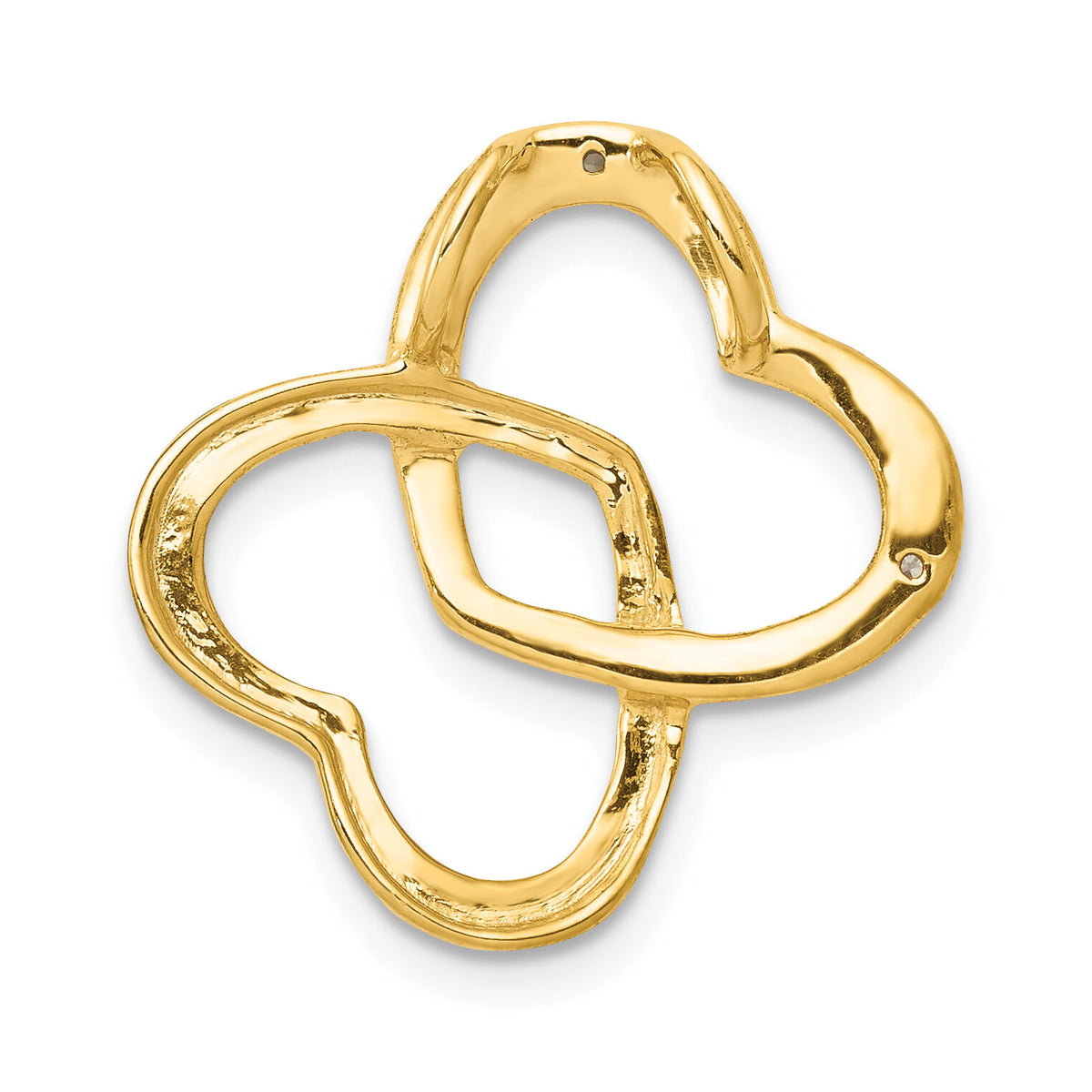 14k .01ct. Diamond Double Entwined Heart Chain Slide-PM4917-001-YA