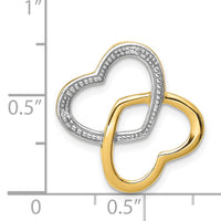 14k .01ct. Diamond Double Entwined Heart Chain Slide-PM4917-001-YA