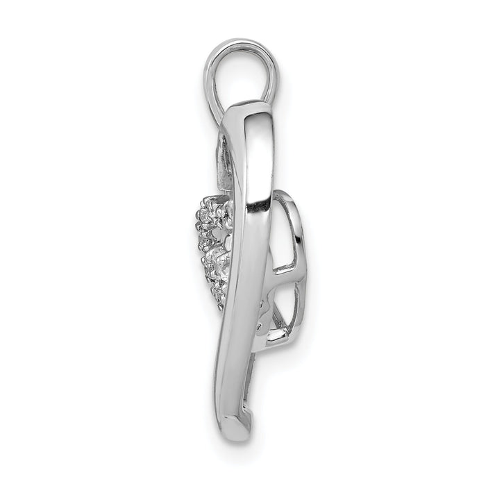 14k White Gold 1/10ct. Diamond Heart Dangle Pendant-PM4918-010-WA
