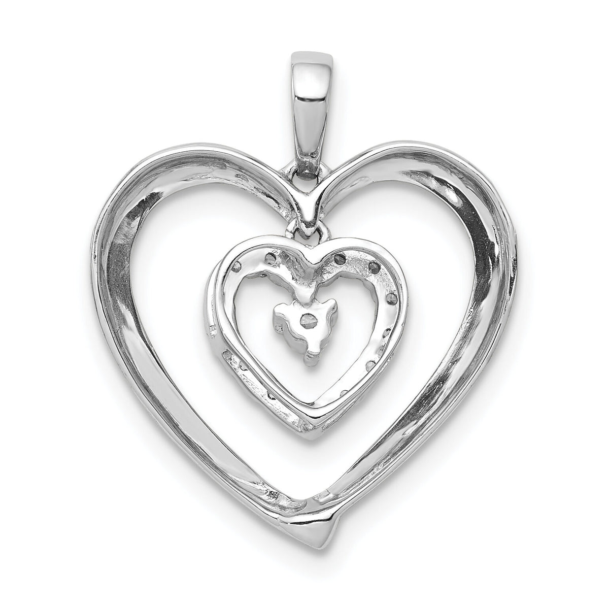 14k White Gold 1/10ct. Diamond Heart Dangle Pendant-PM4918-010-WA