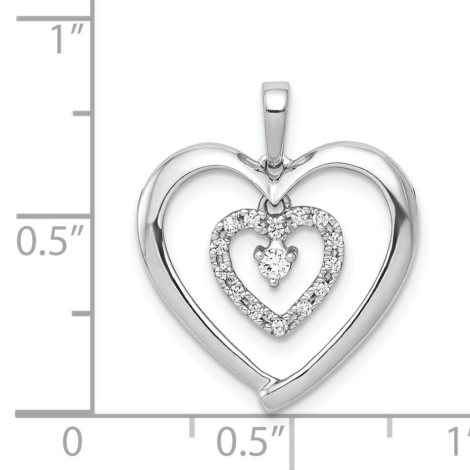 14k White Gold 1/10ct. Diamond Heart Dangle Pendant-PM4918-010-WA