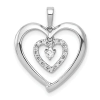 14k White Gold 1/10ct. Diamond Heart Dangle Pendant-PM4918-010-WA