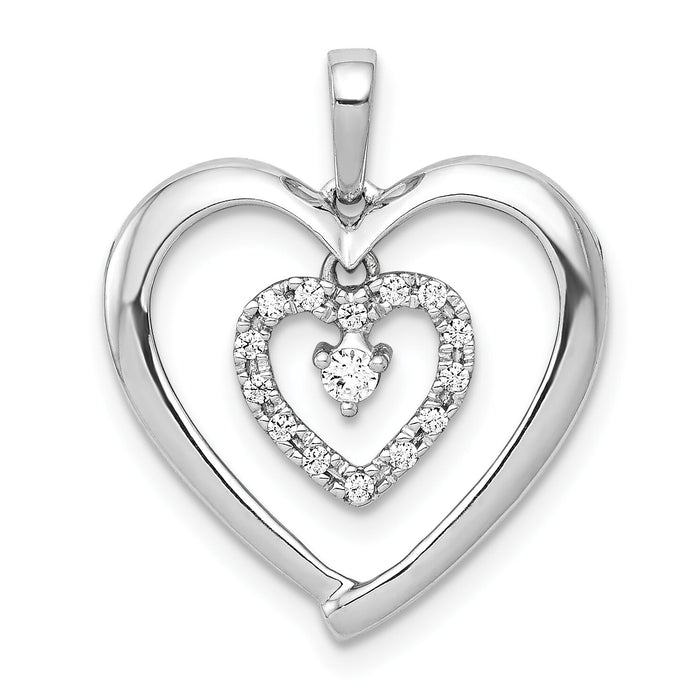 14k White Gold 1/10ct. Diamond Heart Dangle Pendant-PM4918-010-WA