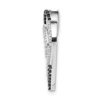 14k White Gold Black and White Diamond Entwined Heart Chain Slide-PM4919-040-WA