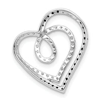 14k White Gold Black and White Diamond Entwined Heart Chain Slide-PM4919-040-WA