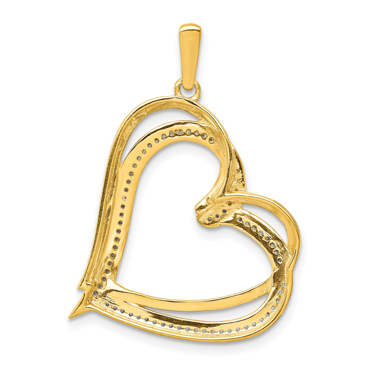 14k 1/6ct. Diamond Double Heart Pendant-PM4920-016-YA