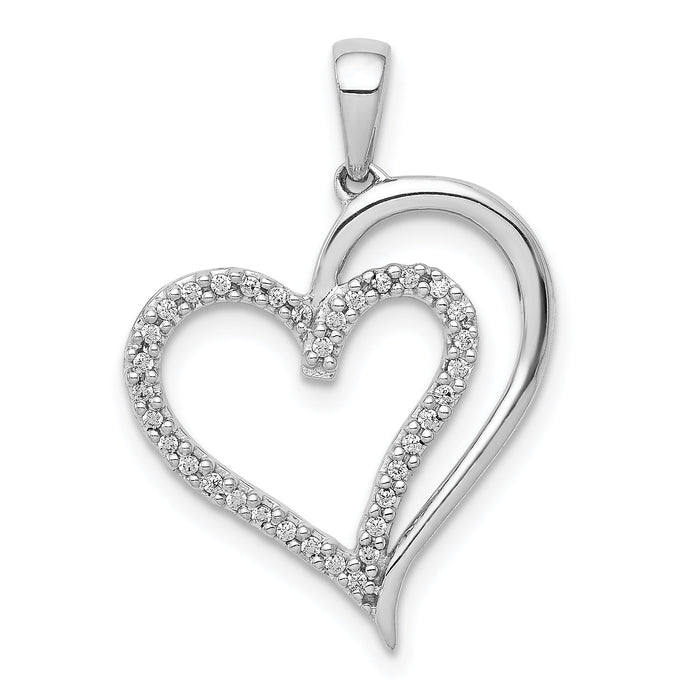 14k White Gold 1/10ct. Diamond Heart Pendant-PM4921-010-WA