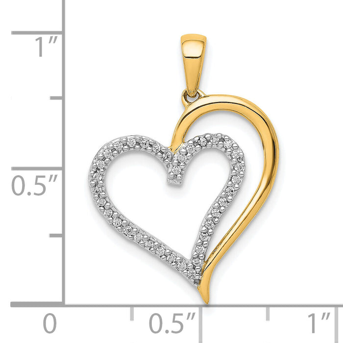 14k 1/10ct. Diamond Heart Pendant-PM4921-010-YA