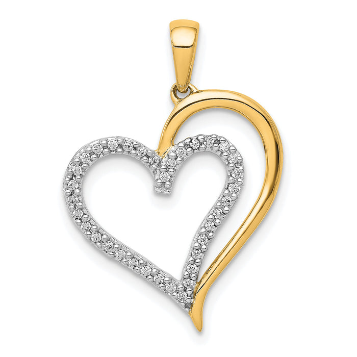 14k 1/10ct. Diamond Heart Pendant-PM4921-010-YA