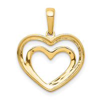 14k .01ct. Diamond and Rhodium Double Heart Pendant-PM4922-001-YA