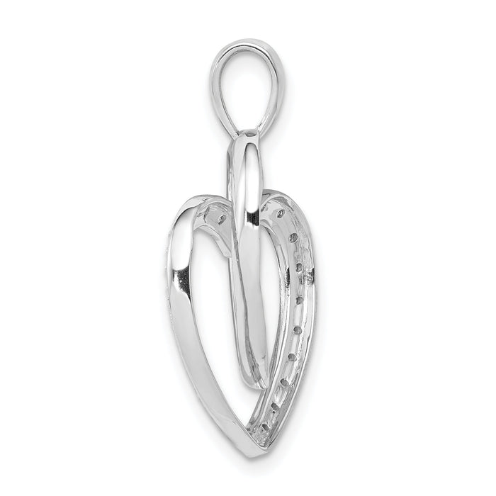 14k White Gold 1/10ct. Diamond Double Heart Pendant-PM4923-010-WA