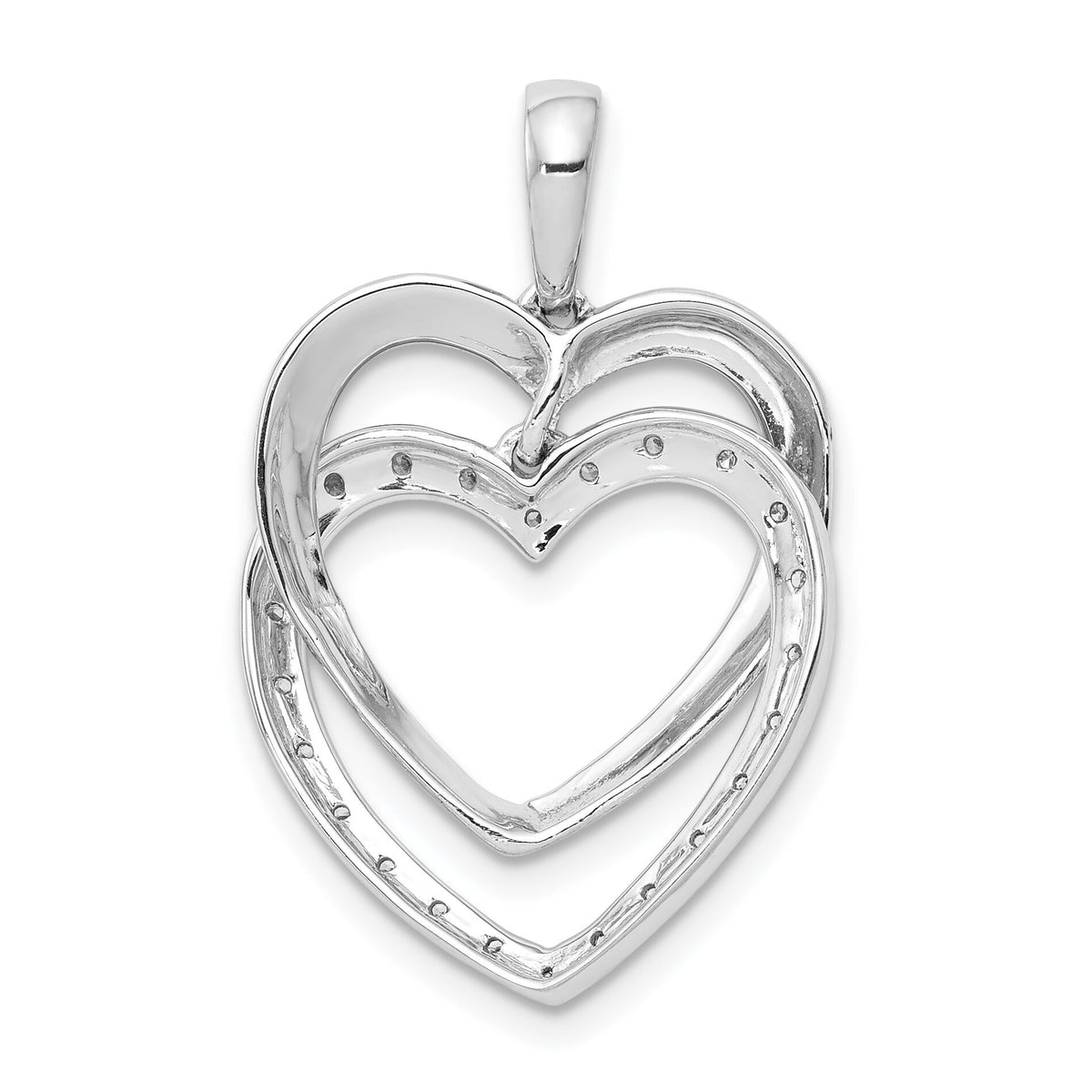 14k White Gold 1/10ct. Diamond Double Heart Pendant-PM4923-010-WA