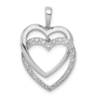 14k White Gold 1/10ct. Diamond Double Heart Pendant-PM4923-010-WA