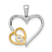 14k Two-Tone 1/5ct. Diamond Double Heart Pendant-PM4925-020-WYA