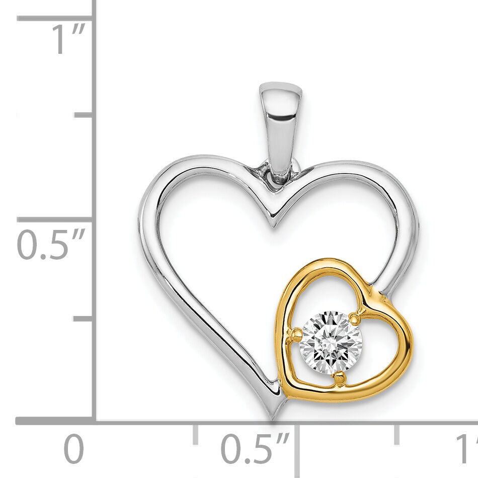 14k Two-Tone 1/5ct. Diamond Double Heart Pendant-PM4925-020-WYA