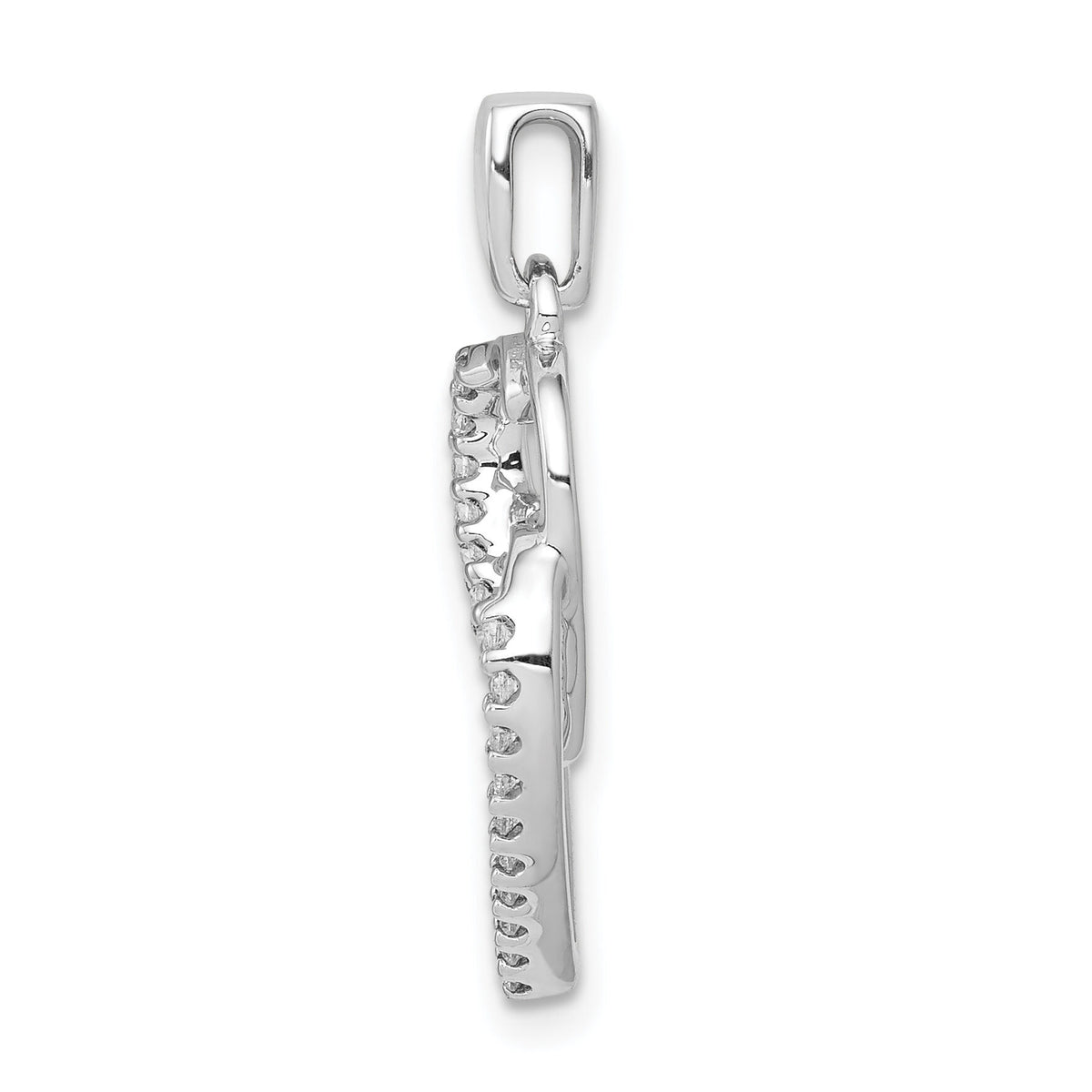 14k White Gold Diamond 1/10ct. Entwined Hearts Pendant-PM4926-010-WA