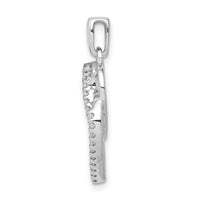 14k White Gold Diamond 1/10ct. Entwined Hearts Pendant-PM4926-010-WA