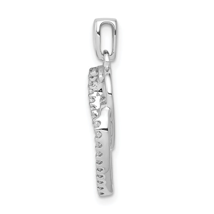 14k White Gold Diamond 1/10ct. Entwined Hearts Pendant-PM4926-010-WA