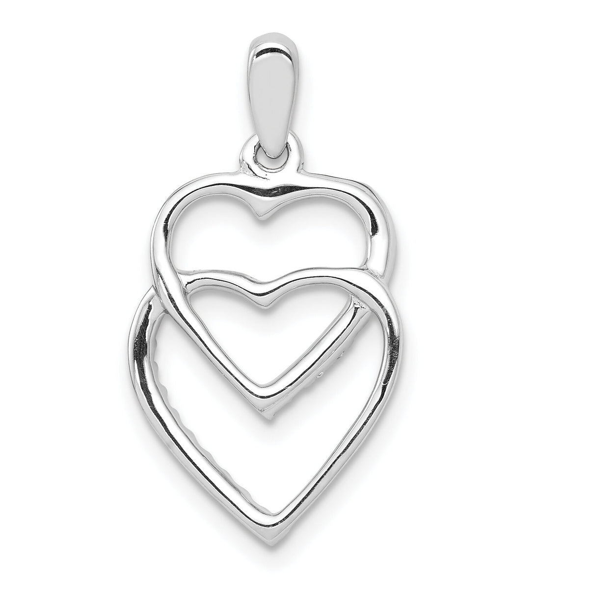 14k White Gold Diamond 1/10ct. Entwined Hearts Pendant-PM4926-010-WA