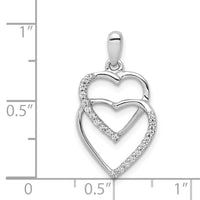 14k White Gold Diamond 1/10ct. Entwined Hearts Pendant-PM4926-010-WA