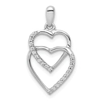 14k White Gold Diamond 1/10ct. Entwined Hearts Pendant-PM4926-010-WA