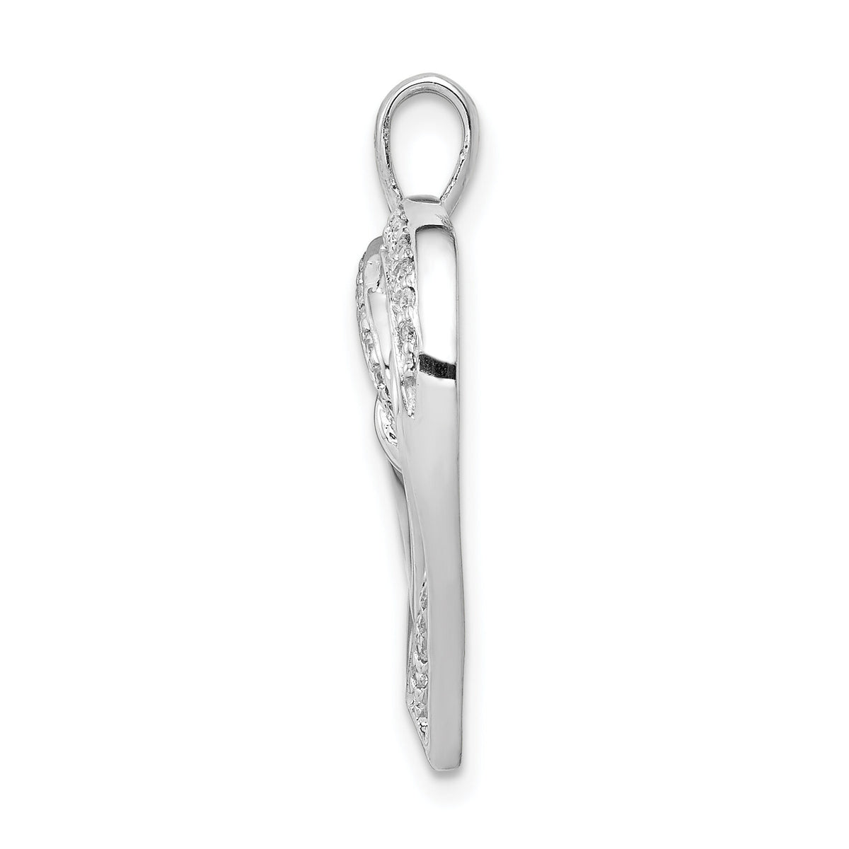 14k White Gold 1/6ct. Diamond Entwined Heart Pendant-PM4927-016-WA