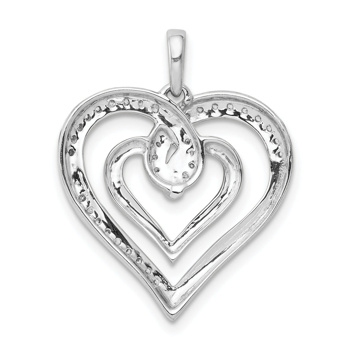 14k White Gold 1/6ct. Diamond Entwined Heart Pendant-PM4927-016-WA