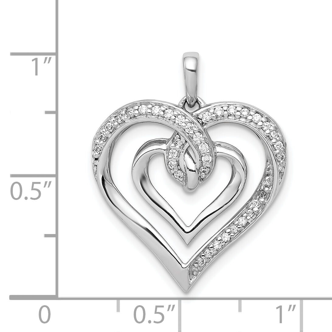 14k White Gold 1/6ct. Diamond Entwined Heart Pendant-PM4927-016-WA
