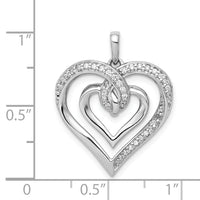 14k White Gold 1/6ct. Diamond Entwined Heart Pendant-PM4927-016-WA
