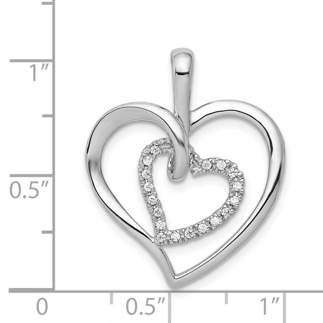 14k White Gold 1/10ct. Diamond Double Heart Pendant-PM4928-010-WA