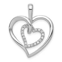 14k White Gold 1/10ct. Diamond Double Heart Pendant-PM4928-010-WA