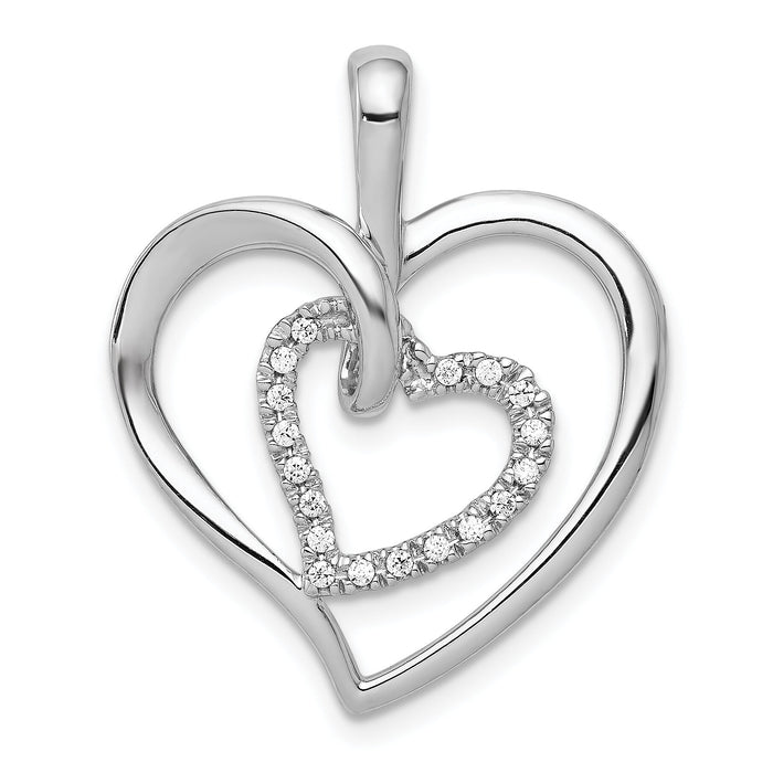 14k White Gold 1/10ct. Diamond Double Heart Pendant-PM4928-010-WA