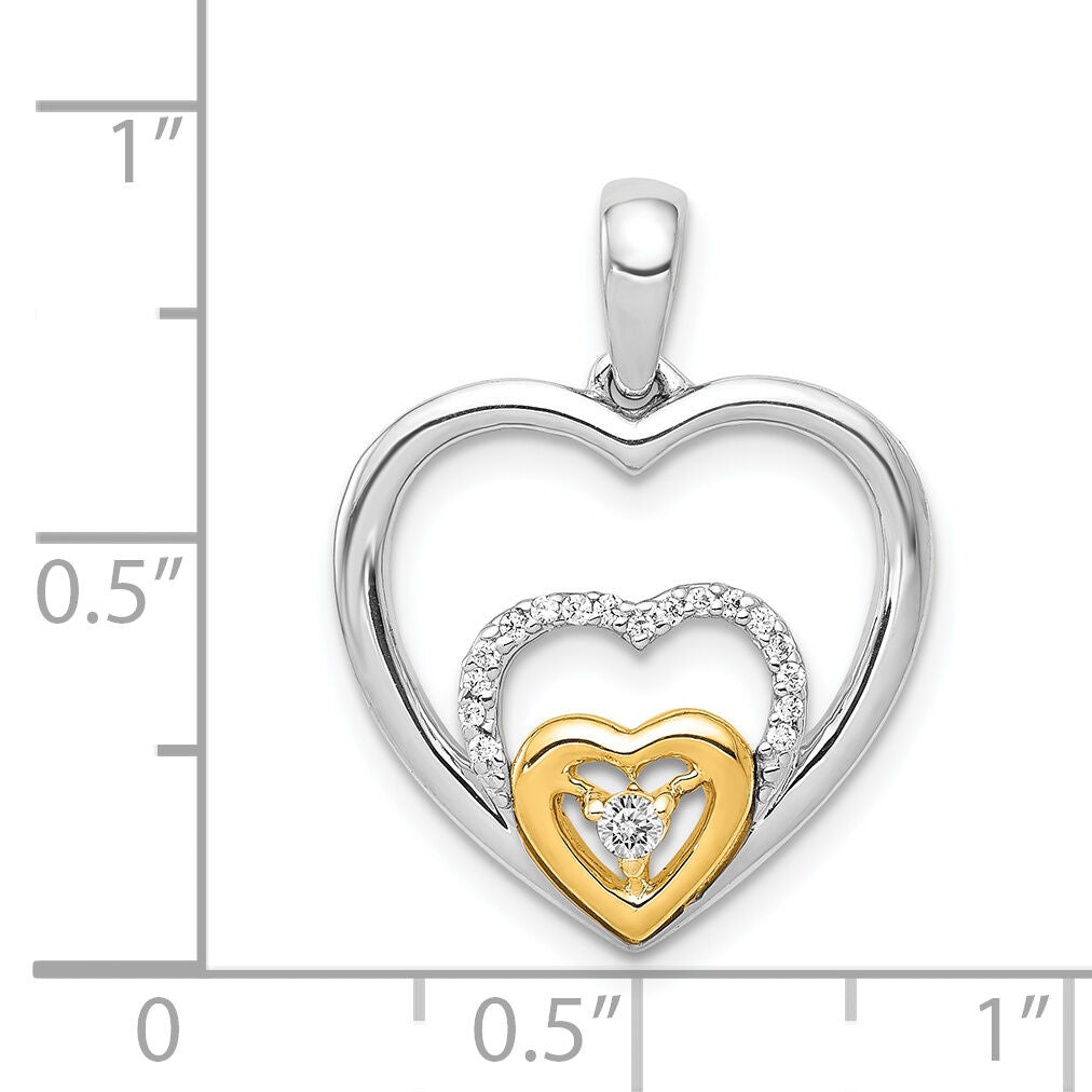 14k Two-Tone 1/15ct. Diamond Triple Heart Pendant-PM4929-008-WYA