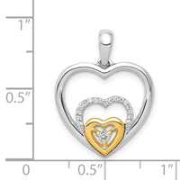 14k Two-Tone 1/15ct. Diamond Triple Heart Pendant-PM4929-008-WYA