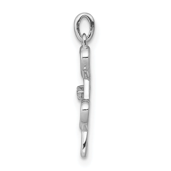 14k White Gold .01ct. Diamond Four Hearts Pendant-PM4930-001-WA