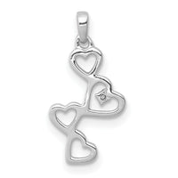 14k White Gold .01ct. Diamond Four Hearts Pendant-PM4930-001-WA